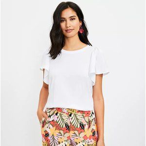 White Flutter Sleeve top